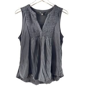 Lucky Brand‎ Smocked Modal Blend Jersey Tank Black Womens Size M